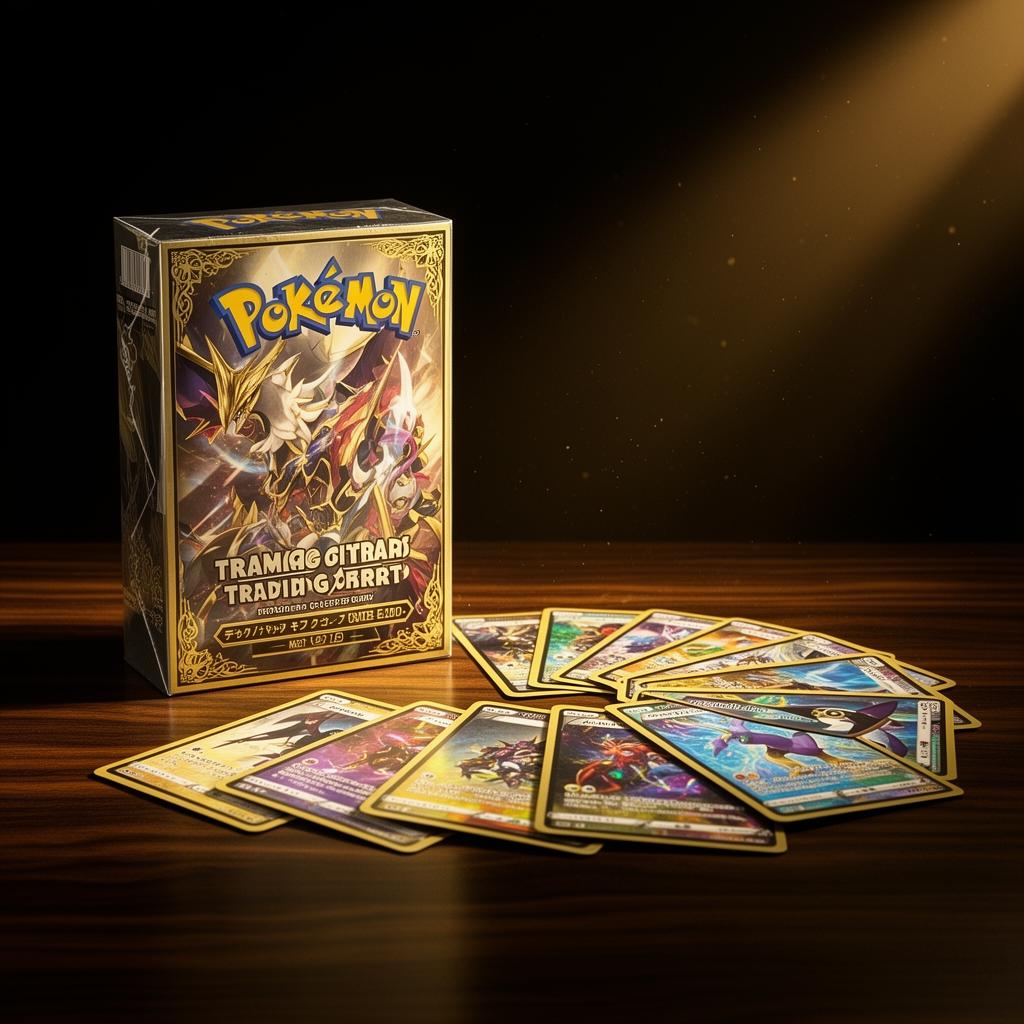 Sealed booster box on warm leather surface